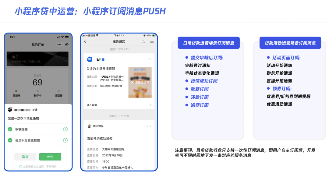 小程序贷中运营:小程序订阅消息PUSH